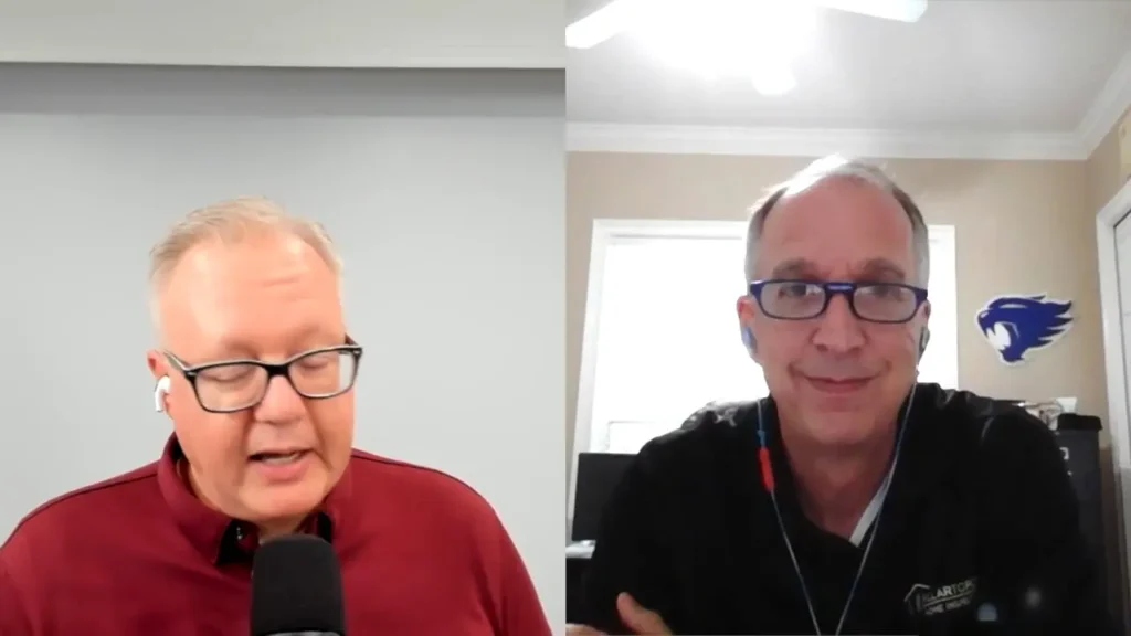 Scott Elliott and Bill Helton in a video interview about the real estate services franchise, Pillar to Post Home Inspectors