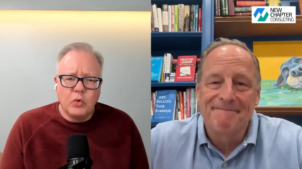 Scott Elliott and Charlie Janes split screen interview on business ownership